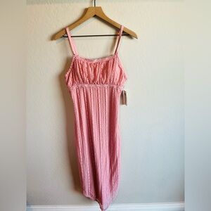 No Boundaries Women Y2K Lace Ribbon Coquette Romantic Girly MIDI Dress Size M